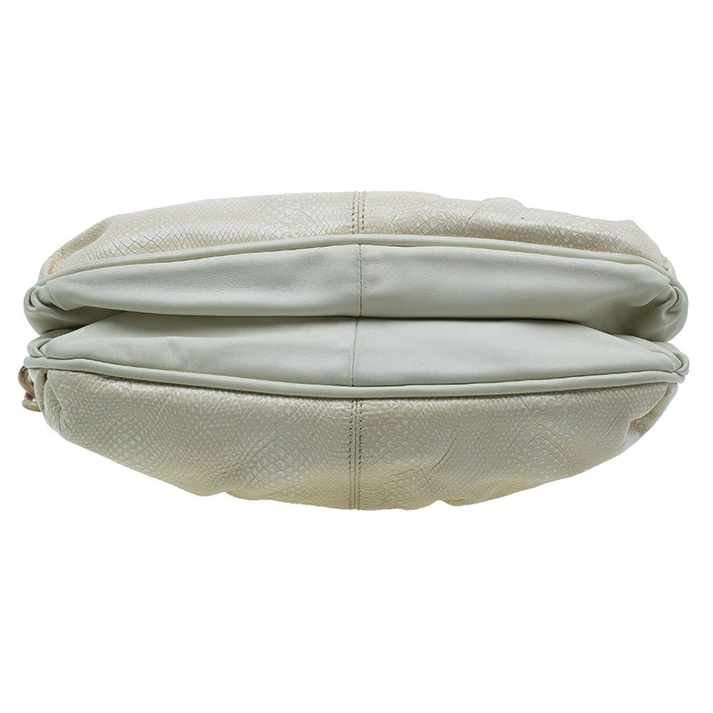 Marc Jacobs White Leather Snake Embossed Cecilia Shoulder Bag For Women 5 Marc Jacobs White Leather Snake Embossed Cecilia Shoulder Bag For Women - Image 5