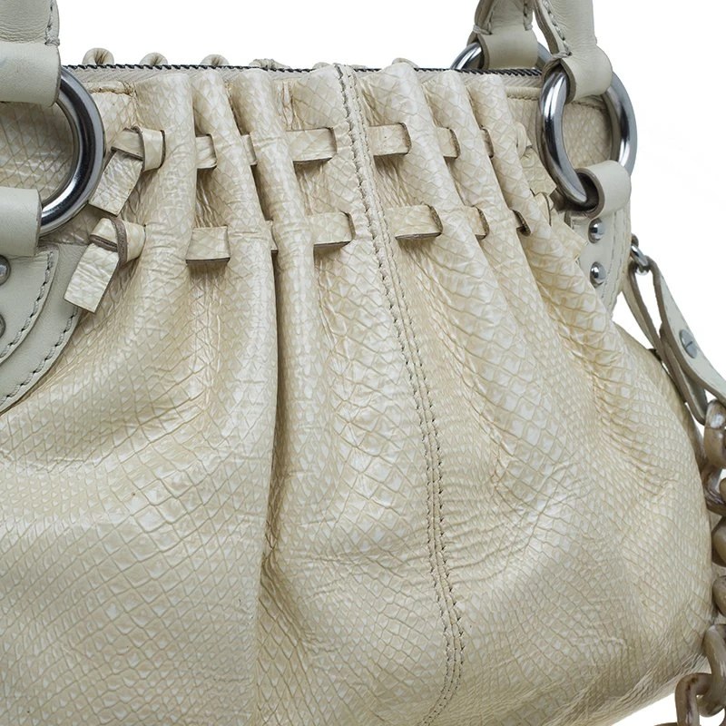 Marc Jacobs White Leather Snake Embossed Cecilia Shoulder Bag For Women 8 Marc Jacobs White Leather Snake Embossed Cecilia Shoulder Bag For Women - Image 8