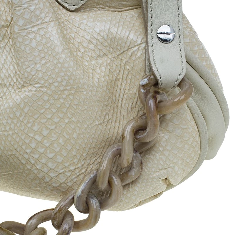 Marc Jacobs White Leather Snake Embossed Cecilia Shoulder Bag For Women 9 Marc Jacobs White Leather Snake Embossed Cecilia Shoulder Bag For Women - Image 9