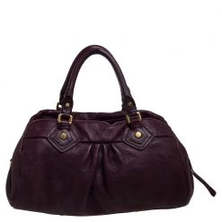 Marc By Marc Jacobs Burgundy Leather Classic Q Groove Satchel For Women -Marc Jacobs shop luxury women marc jacobs used handbags p389999 004