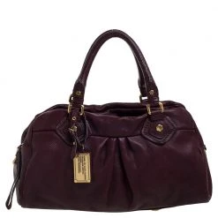 Marc By Marc Jacobs Burgundy Leather Classic Q Groove Satchel For Women