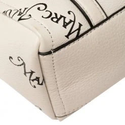 Marc Jacobs White/Black Leather New York Magazine Tag Tote For Women -Marc Jacobs shop luxury women marc jacobs used handbags p394036 011