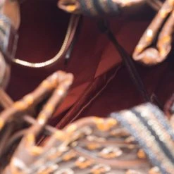 Marc Jacobs Brown/Rose Gold Leather Memphis Drawstring Tote For Women -Marc Jacobs shop luxury women marc jacobs used handbags p396849 005