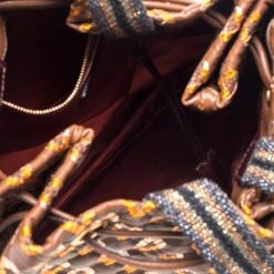 Marc Jacobs Brown/Rose Gold Leather Memphis Drawstring Tote For Women -Marc Jacobs shop luxury women marc jacobs used handbags p396849 006