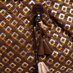 Marc Jacobs Brown/Rose Gold Leather Memphis Drawstring Tote For Women -Marc Jacobs shop luxury women marc jacobs used handbags p396849 009