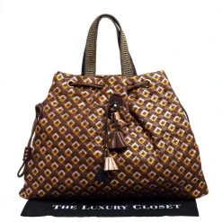 Marc Jacobs Brown/Rose Gold Leather Memphis Drawstring Tote For Women -Marc Jacobs shop luxury women marc jacobs used handbags p396849 010