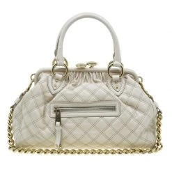 Marc Jacobs Beige Quilted Leather Stam Shoulder Bag For Women