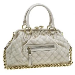 Marc Jacobs Beige Quilted Leather Stam Shoulder Bag For Women 17 Marc Jacobs Beige Quilted Leather Stam Shoulder Bag For Women -Marc Jacobs shop luxury women marc jacobs used handbags p39715 0003
