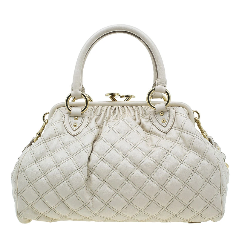 Marc Jacobs Beige Quilted Leather Stam Shoulder Bag For Women 4 Marc Jacobs Beige Quilted Leather Stam Shoulder Bag For Women - Image 4