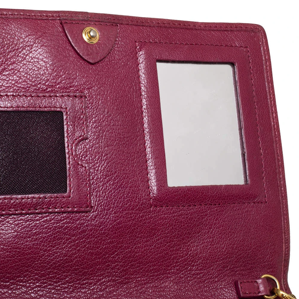 Marc Jacobs Burgundy Quilted Leather Flap Chain Clutch For Women 8 Marc Jacobs Burgundy Quilted Leather Flap Chain Clutch For Women - Image 8