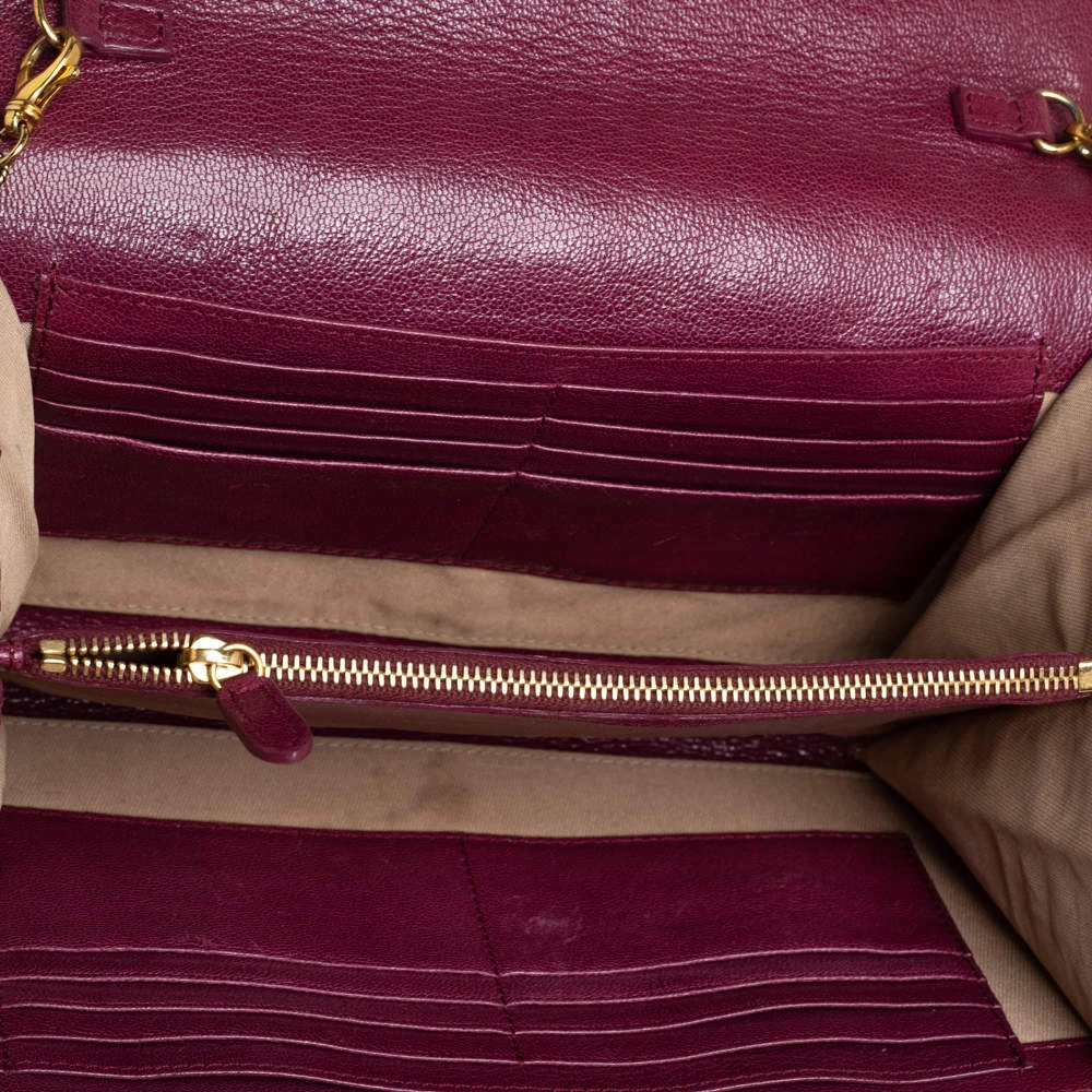 Marc Jacobs Burgundy Quilted Leather Flap Chain Clutch For Women 7 Marc Jacobs Burgundy Quilted Leather Flap Chain Clutch For Women - Image 7