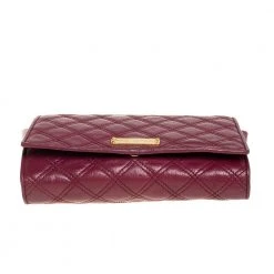Marc Jacobs Burgundy Quilted Leather Flap Chain Clutch For Women 17 Marc Jacobs Burgundy Quilted Leather Flap Chain Clutch For Women -Marc Jacobs shop luxury women marc jacobs used handbags p401439 012