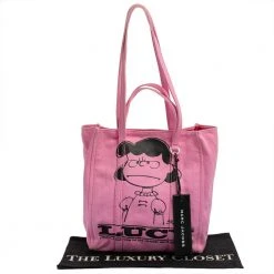 Peanuts X Marc Jacobs Pink Canvas The Tag Tote For Women -Marc Jacobs shop luxury women marc jacobs used handbags p401509 009