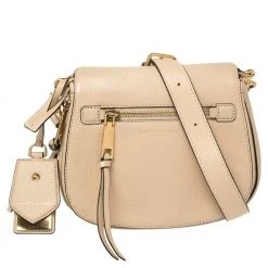 Marc Jacobs Beige Leather Small Recruit Saddle Bag For Women