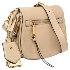 Marc Jacobs Beige Leather Small Recruit Saddle Bag For Women -Marc Jacobs shop luxury women marc jacobs used handbags p412008 008