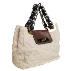 Marc Jacobs Cream/Brown Quilted Shimmer Leather Turnlock Flap Shoulder Bag For Women 13 Marc Jacobs Cream/Brown Quilted Shimmer Leather Turnlock Flap Shoulder Bag For Women -Marc Jacobs shop luxury women marc jacobs used handbags p415407 002