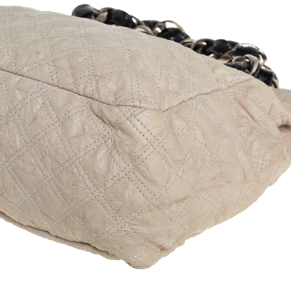 Marc Jacobs Cream/Brown Quilted Shimmer Leather Turnlock Flap Shoulder Bag For Women 11 Marc Jacobs Cream/Brown Quilted Shimmer Leather Turnlock Flap Shoulder Bag For Women - Image 11