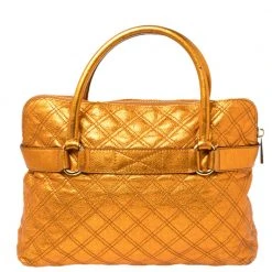 Marc Jacobs Metallic Orange Quilted Leather Bruna Belted Tote For Women 14 Marc Jacobs Metallic Orange Quilted Leather Bruna Belted Tote For Women -Marc Jacobs shop luxury women marc jacobs used handbags p415535 003