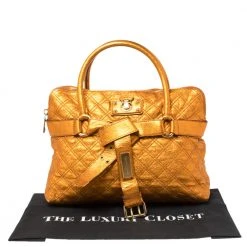 Marc Jacobs Metallic Orange Quilted Leather Bruna Belted Tote For Women 19 Marc Jacobs Metallic Orange Quilted Leather Bruna Belted Tote For Women -Marc Jacobs shop luxury women marc jacobs used handbags p415535 004