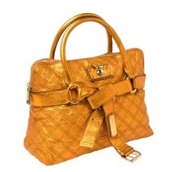 Marc Jacobs Metallic Orange Quilted Leather Bruna Belted Tote For Women 13 Marc Jacobs Metallic Orange Quilted Leather Bruna Belted Tote For Women -Marc Jacobs shop luxury women marc jacobs used handbags p415535 005
