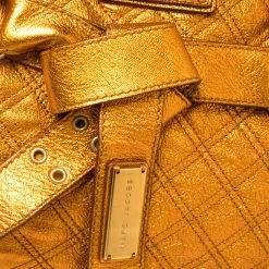 Marc Jacobs Metallic Orange Quilted Leather Bruna Belted Tote For Women 15 Marc Jacobs Metallic Orange Quilted Leather Bruna Belted Tote For Women -Marc Jacobs shop luxury women marc jacobs used handbags p415535 006
