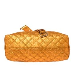 Marc Jacobs Metallic Orange Quilted Leather Bruna Belted Tote For Women 16 Marc Jacobs Metallic Orange Quilted Leather Bruna Belted Tote For Women -Marc Jacobs shop luxury women marc jacobs used handbags p415535 009