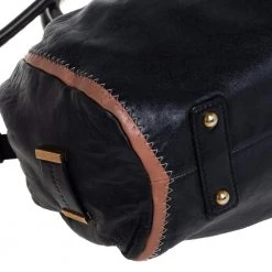 Marc Jacobs Black Leather Safety Pin Stam Top Handle Bag For Women -Marc Jacobs shop luxury women marc jacobs used handbags p416265 009