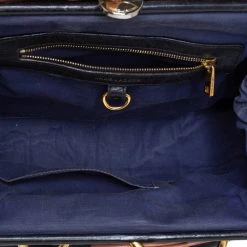 Marc Jacobs Black Leather Safety Pin Stam Top Handle Bag For Women -Marc Jacobs shop luxury women marc jacobs used handbags p416265 011