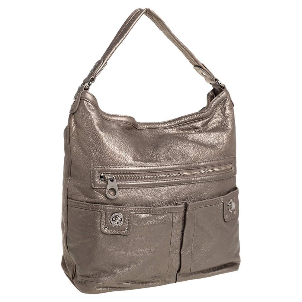 Marc Jacobs Metallic Soft Leather Double Pocket Shoulder Bag For Women 3 Marc Jacobs Metallic Soft Leather Double Pocket Shoulder Bag For Women - Image 3