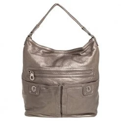 Marc Jacobs Metallic Soft Leather Double Pocket Shoulder Bag For Women