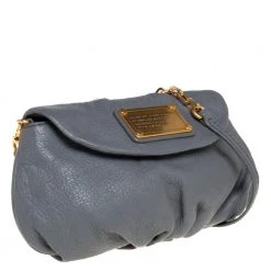Marc Jacobs Marc By March Jacobs Grey Leather Classic Q Karlie Crossbody Bag For Women -Marc Jacobs shop luxury women marc jacobs used handbags p417342 003