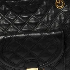 Marc Jacobs Black Leather Quilted Chain Tote For Women -Marc Jacobs shop luxury women marc jacobs used handbags p423161 007