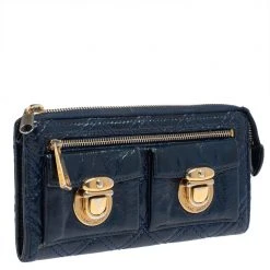 Marc Jacobs Blue Glazed Leather Zip Clutch For Women 15 Marc Jacobs Blue Glazed Leather Zip Clutch For Women -Marc Jacobs shop luxury women marc jacobs used handbags p425460 004