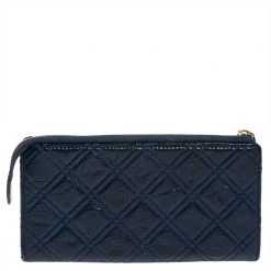 Marc Jacobs Blue Glazed Leather Zip Clutch For Women 16 Marc Jacobs Blue Glazed Leather Zip Clutch For Women -Marc Jacobs shop luxury women marc jacobs used handbags p425460 005