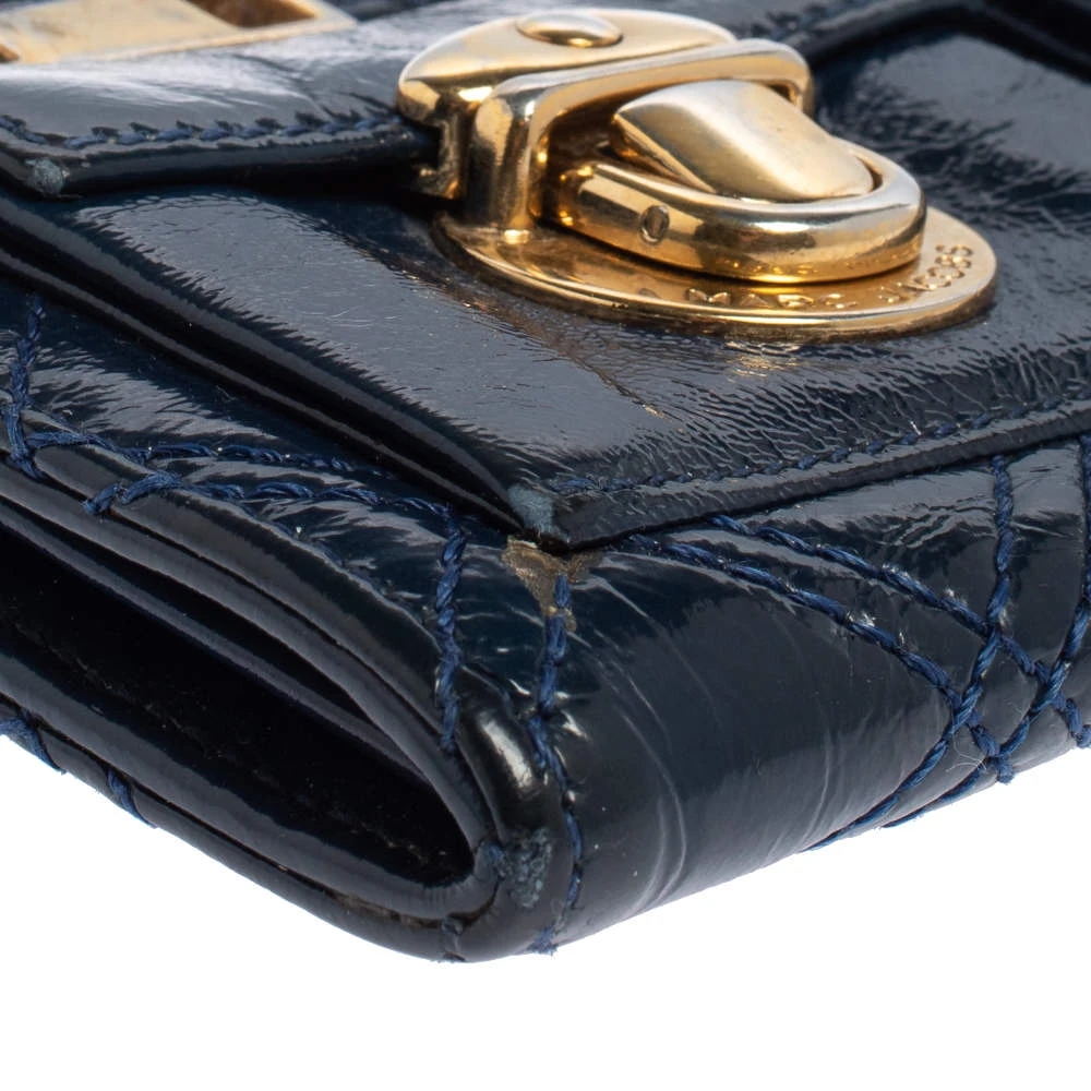 Marc Jacobs Blue Glazed Leather Zip Clutch For Women 11 Marc Jacobs Blue Glazed Leather Zip Clutch For Women - Image 11