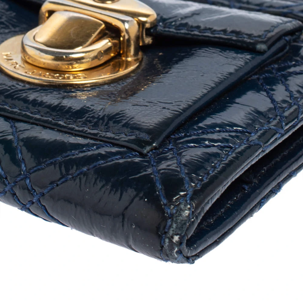 Marc Jacobs Blue Glazed Leather Zip Clutch For Women 12 Marc Jacobs Blue Glazed Leather Zip Clutch For Women - Image 12
