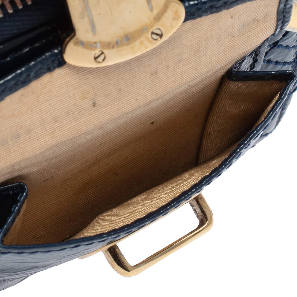 Marc Jacobs Blue Glazed Leather Zip Clutch For Women 2 Marc Jacobs Blue Glazed Leather Zip Clutch For Women - Image 2