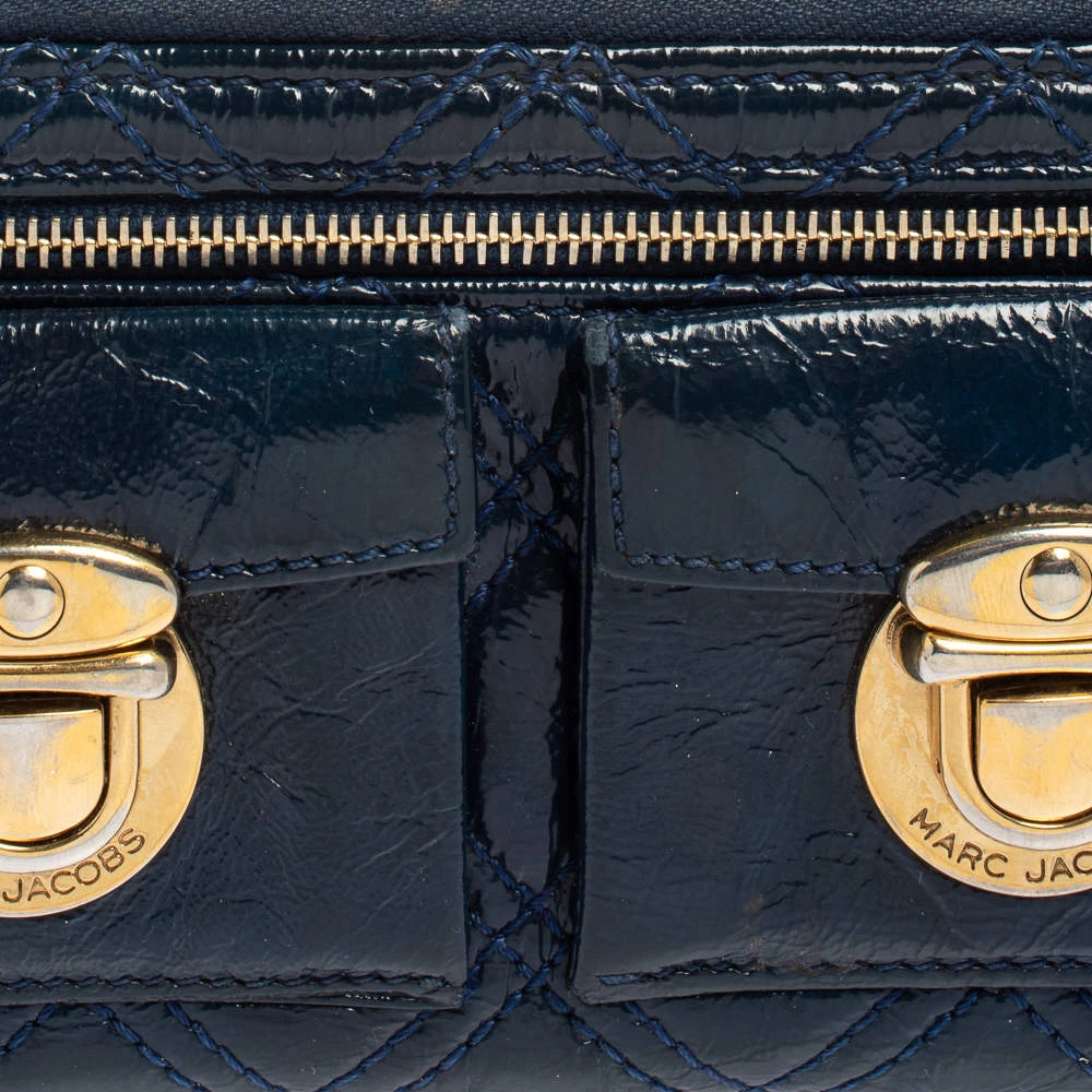 Marc Jacobs Blue Glazed Leather Zip Clutch For Women 7 Marc Jacobs Blue Glazed Leather Zip Clutch For Women - Image 7