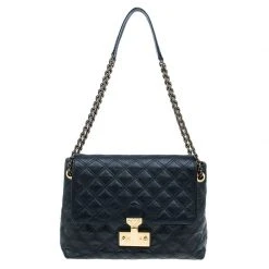 Marc Jacobs Black Quilted Leather XL Baroque Single Shoulder Bag For Women