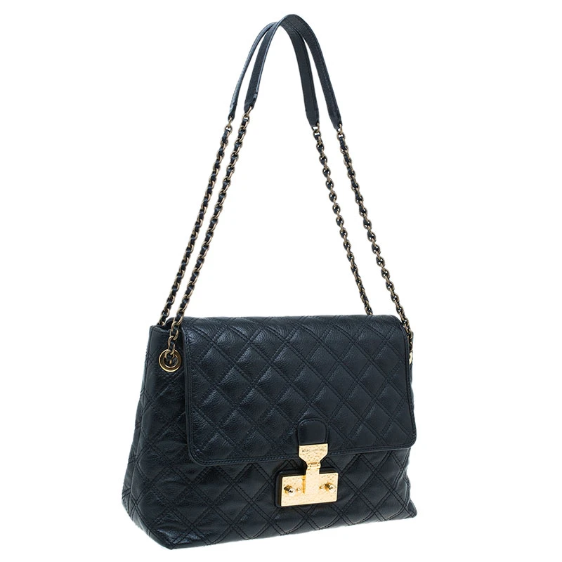 Marc Jacobs Black Quilted Leather XL Baroque Single Shoulder Bag For Women 3 Marc Jacobs Black Quilted Leather XL Baroque Single Shoulder Bag For Women - Image 3