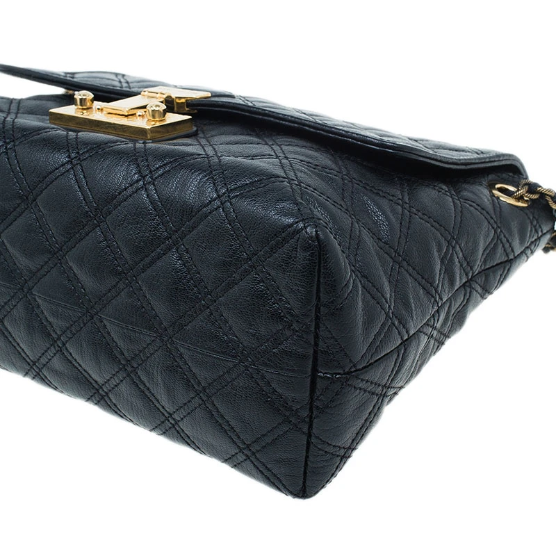 Marc Jacobs Black Quilted Leather XL Baroque Single Shoulder Bag For Women 12 Marc Jacobs Black Quilted Leather XL Baroque Single Shoulder Bag For Women - Image 12