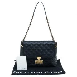 Marc Jacobs Black Quilted Leather XL Baroque Single Shoulder Bag For Women 31 Marc Jacobs Black Quilted Leather XL Baroque Single Shoulder Bag For Women -Marc Jacobs shop luxury women marc jacobs used handbags p43397 016