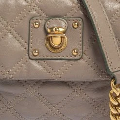 Marc Jacobs Taupe Quilted Leather Crossbody Bag For Women 15 Marc Jacobs Taupe Quilted Leather Crossbody Bag For Women -Marc Jacobs shop luxury women marc jacobs used handbags p438288 002