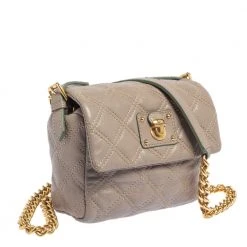 Marc Jacobs Taupe Quilted Leather Crossbody Bag For Women 13 Marc Jacobs Taupe Quilted Leather Crossbody Bag For Women -Marc Jacobs shop luxury women marc jacobs used handbags p438288 006