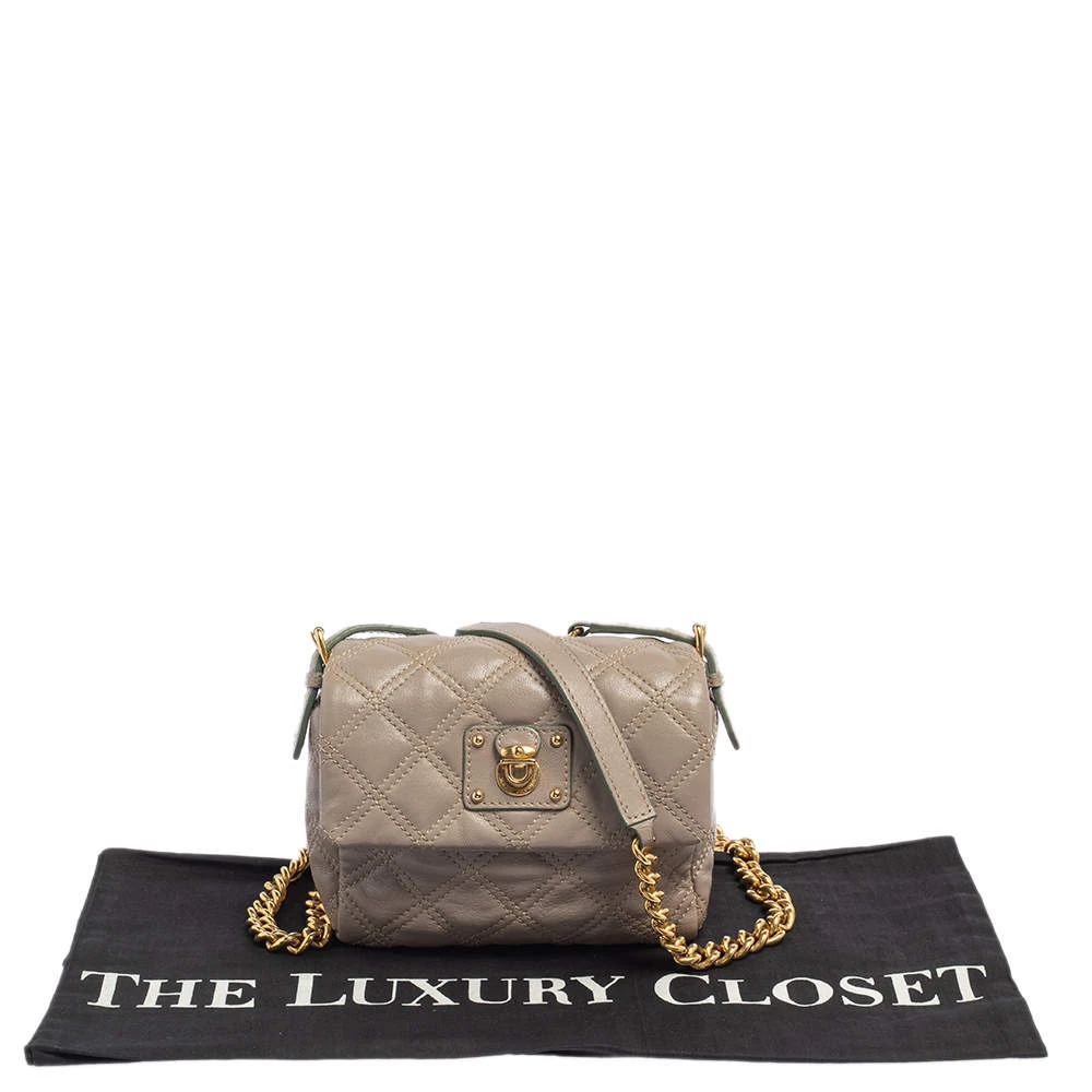 Marc Jacobs Taupe Quilted Leather Crossbody Bag For Women 9 Marc Jacobs Taupe Quilted Leather Crossbody Bag For Women - Image 9