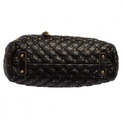 Marc Jacobs Black Leather Studded Stam Satchel For Women -Marc Jacobs shop luxury women marc jacobs used handbags p442227 003