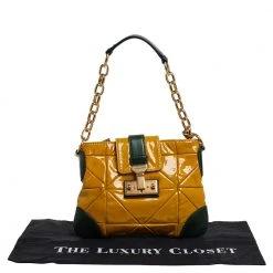 Marc Jacobs Mustard Yellow/Green Patent Leather And Leather Shoulder Bag For Women -Marc Jacobs shop luxury women marc jacobs used handbags p446395 001