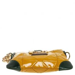 Marc Jacobs Mustard Yellow/Green Patent Leather And Leather Shoulder Bag For Women -Marc Jacobs shop luxury women marc jacobs used handbags p446395 002