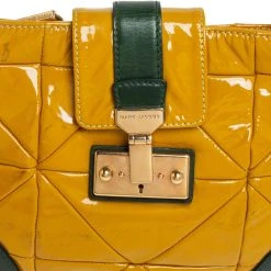 Marc Jacobs Mustard Yellow/Green Patent Leather And Leather Shoulder Bag For Women -Marc Jacobs shop luxury women marc jacobs used handbags p446395 012