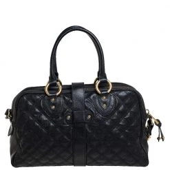 Marc Jacobs Black Quilted Leather Venetia Satchel For Women -Marc Jacobs shop luxury women marc jacobs used handbags p452647 007